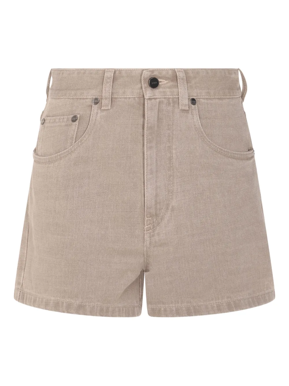 Fendi Denim Shorts In Neutral
