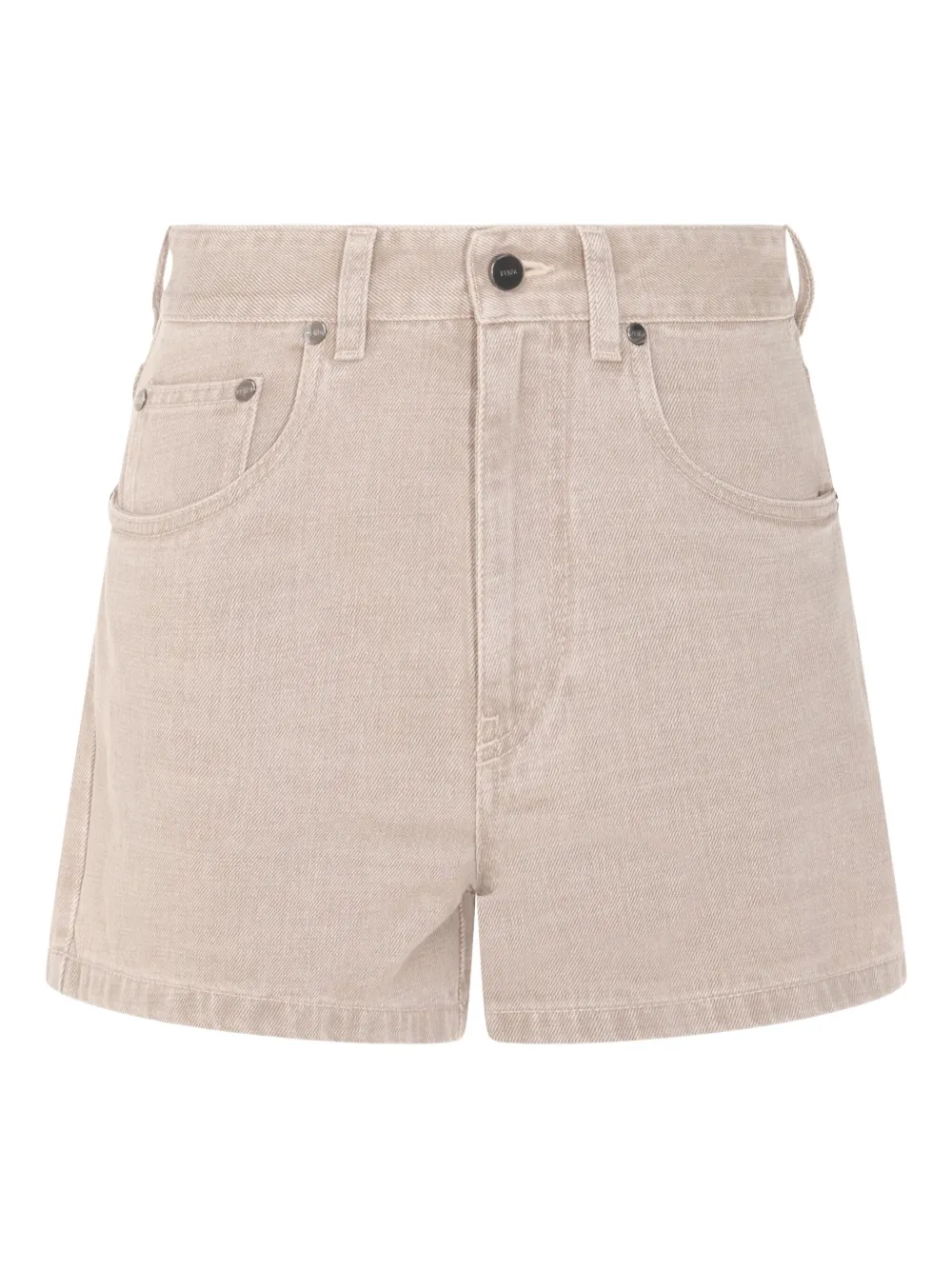 Fendi Denim Shorts In Neutral