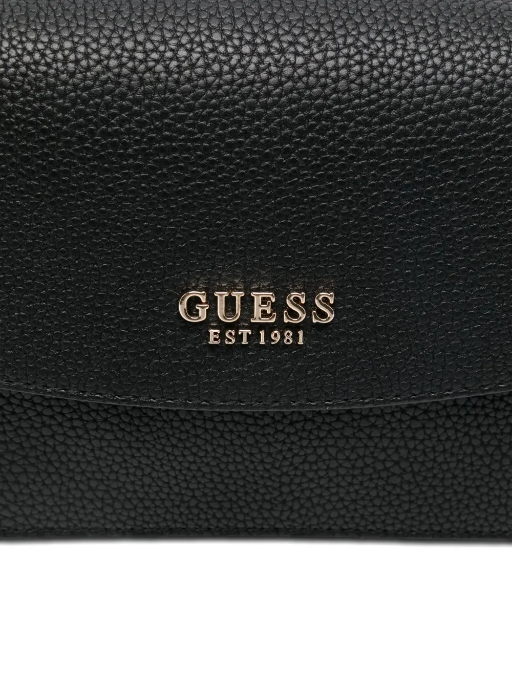 Guess Usa Logo-plaque Shoulder Bag In Black