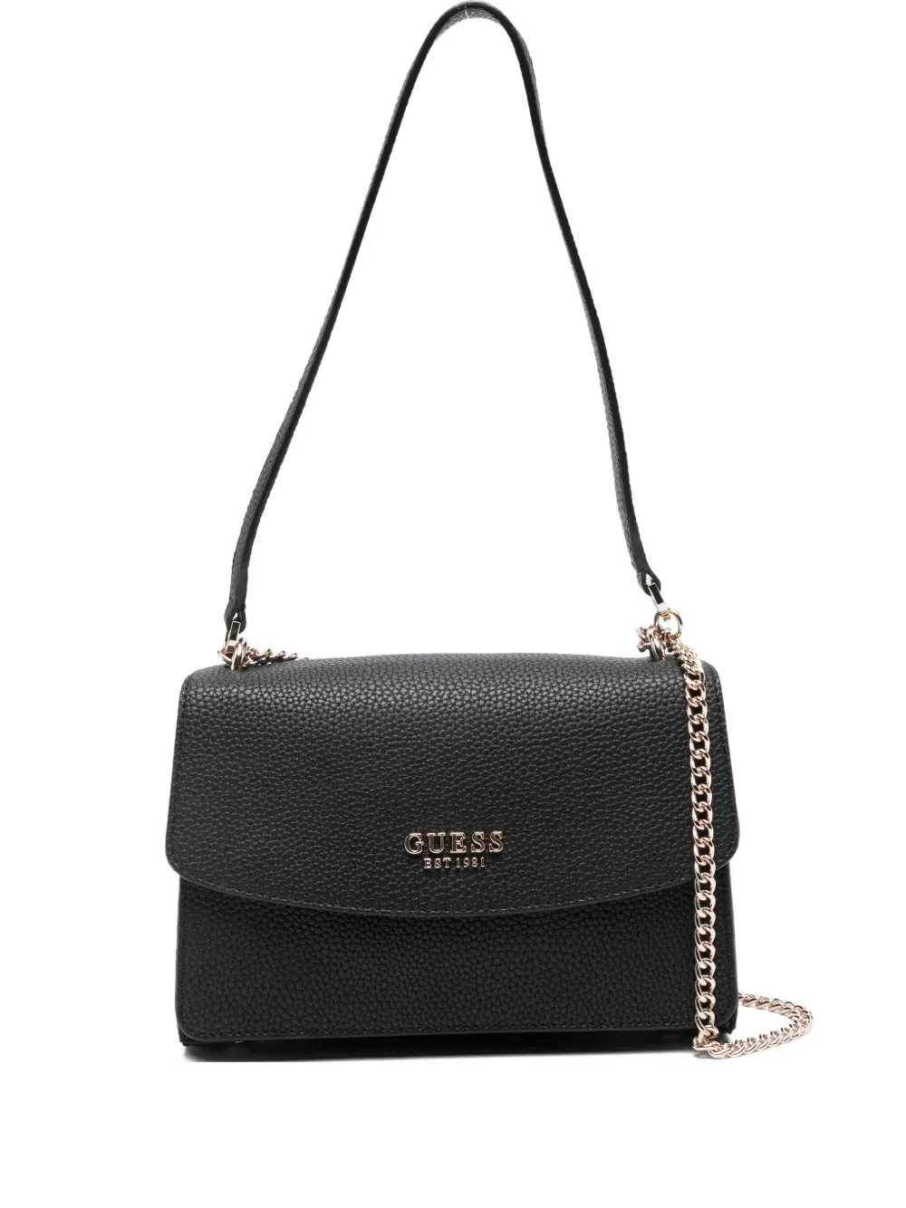 GUESS USA logo-plaque shoulder bag - ブラック GUESS USA logo-plaque shoulder bag - ブラック