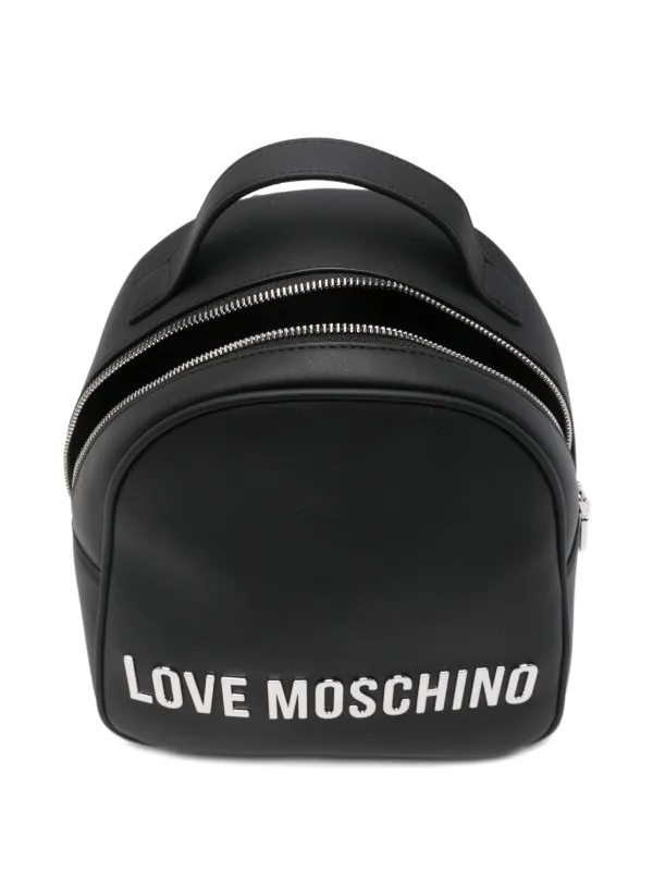 Love Moschino logo-plaque Backpack | Black | FARFETCH ID display picture 2
