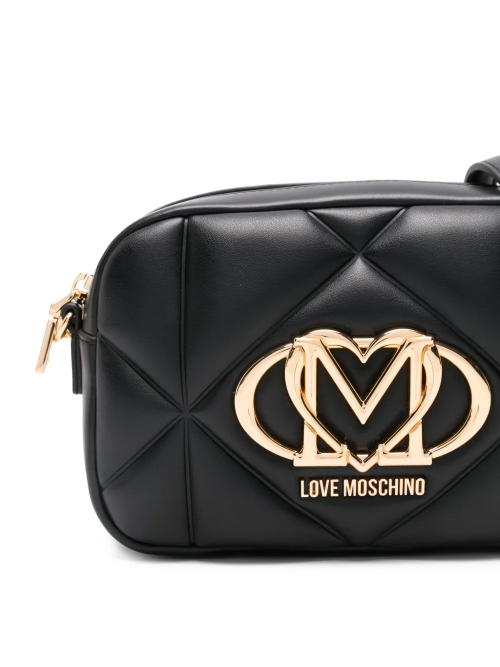 Love Moschino Schoudertas met logoplakkaat Zwart