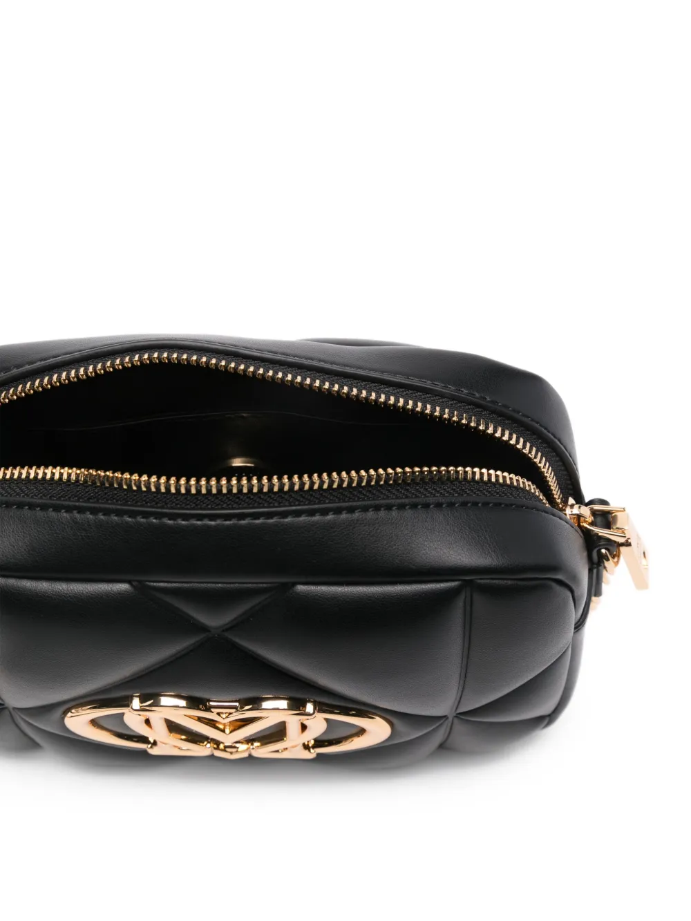 Love Moschino Schoudertas met logoplakkaat Zwart