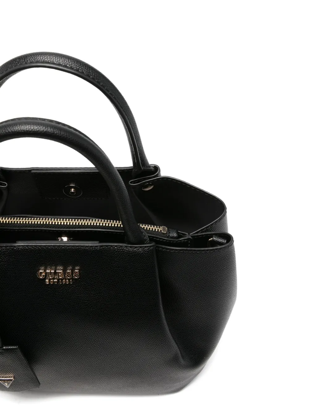 Guess Usa Amorette Leather Tote Bag In Black