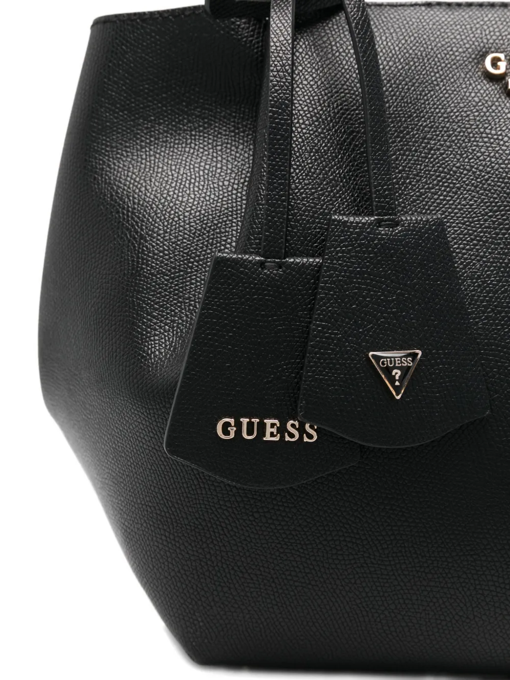 Guess Usa Amorette Leather Tote Bag In Black