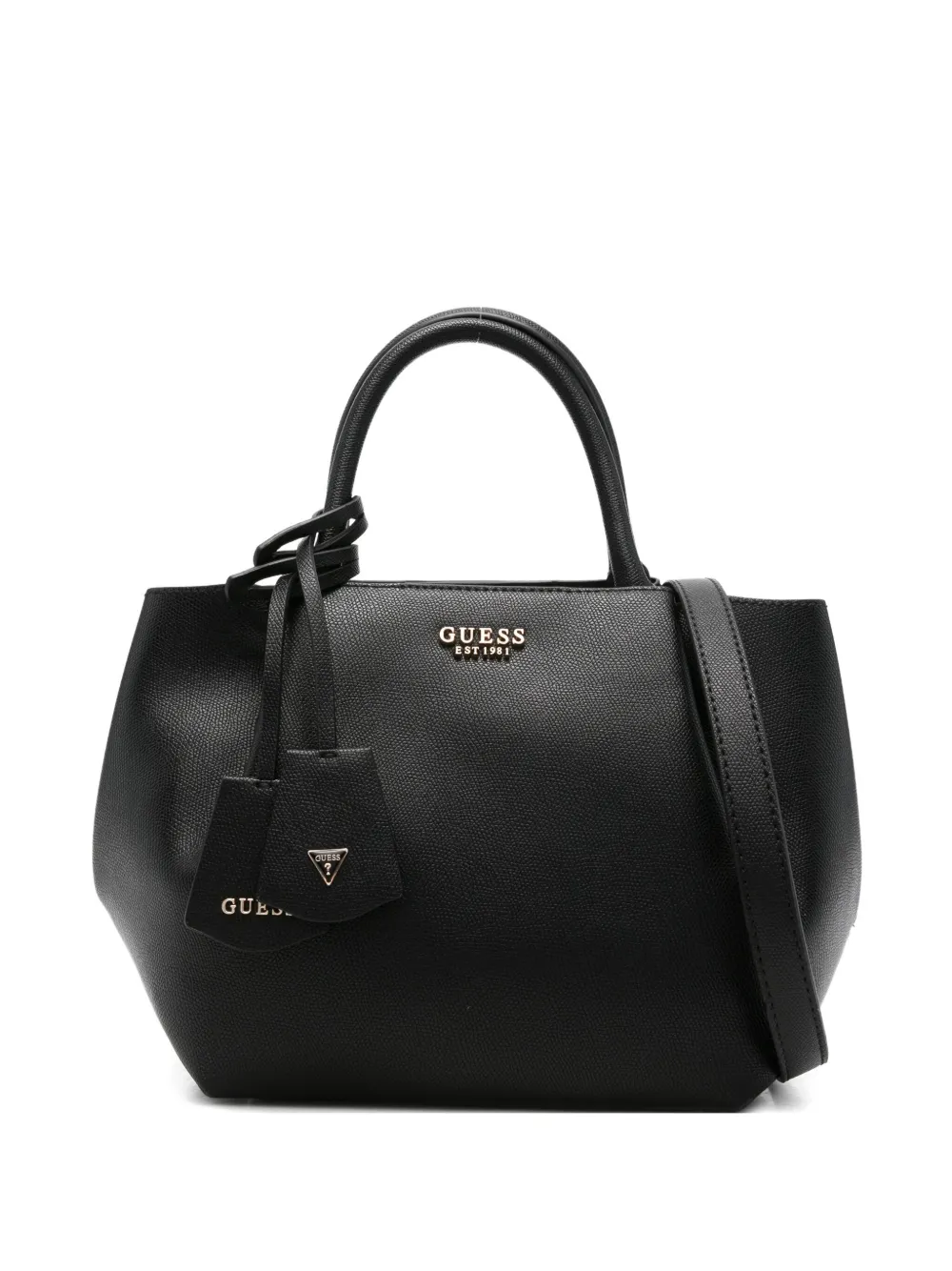 Guess Usa Amorette Leather Tote Bag In Black