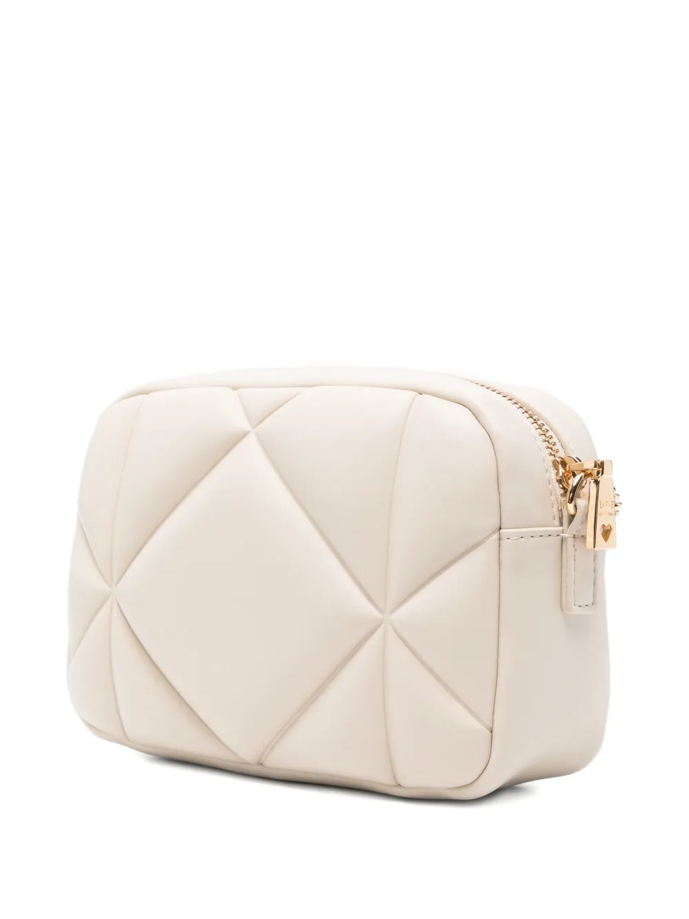 Love Moschino Gewatteerde crossbodytas met logoplakkaat Beige