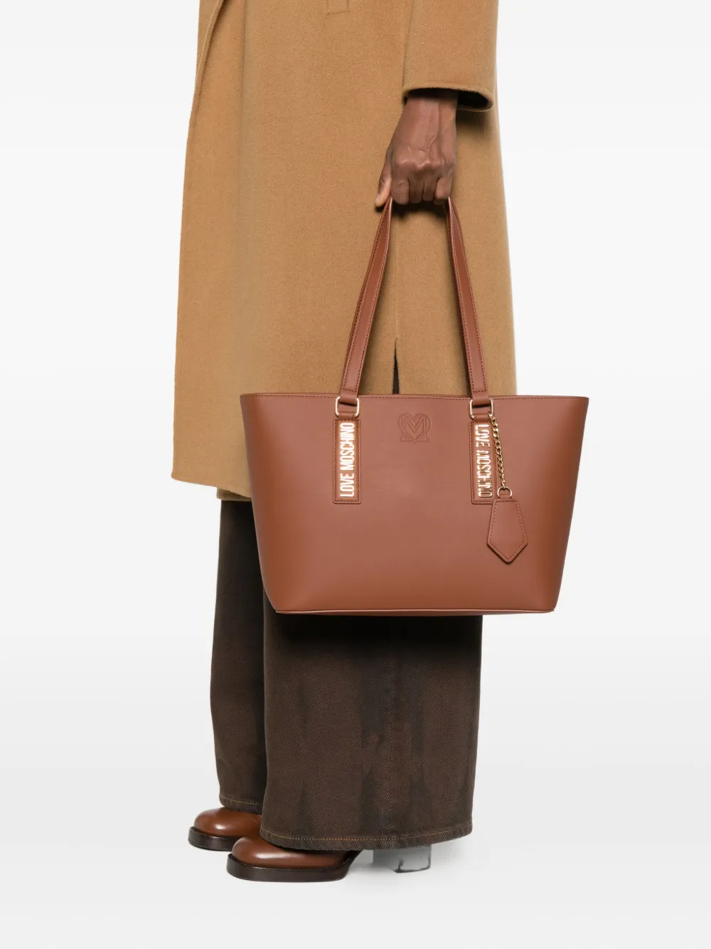 Love Moschino Pure Essential Tote Bag In Brown