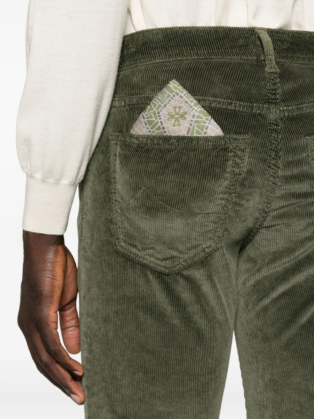 Jacob Cohen Straight-leg-hose Aus Cord In Green