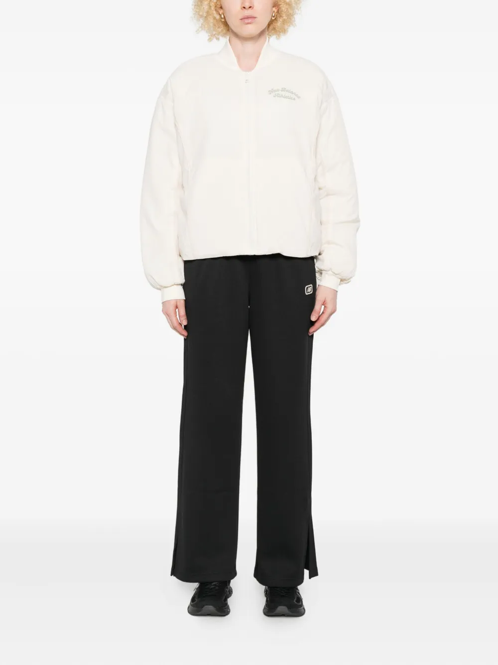 New Balance embroidered zip-up jacket - Wit
