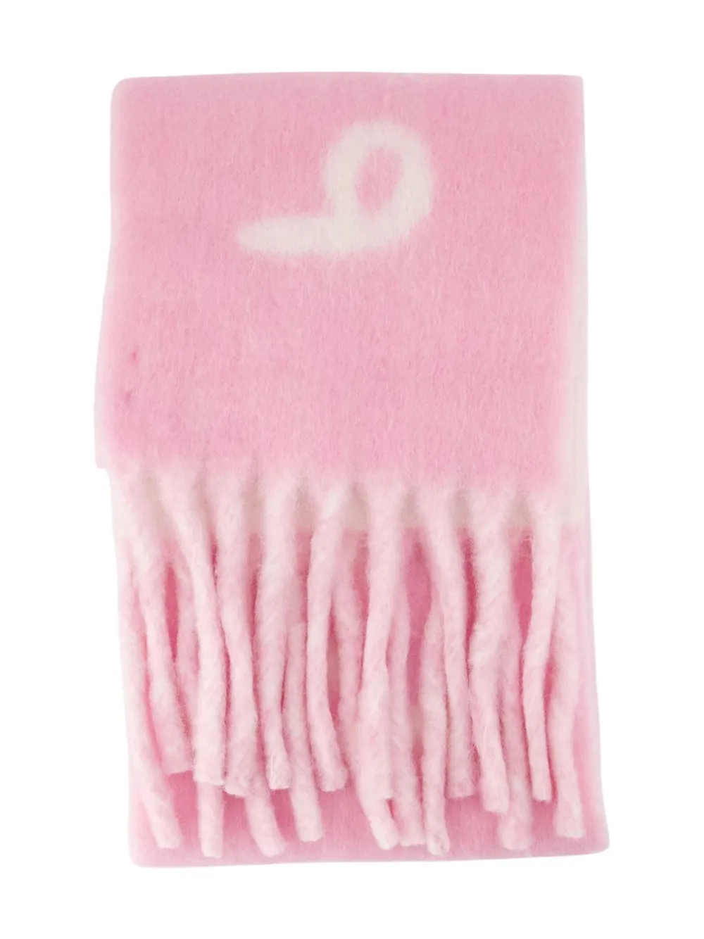 Burberry Logo-intarsia Fringed Scarf In Pink