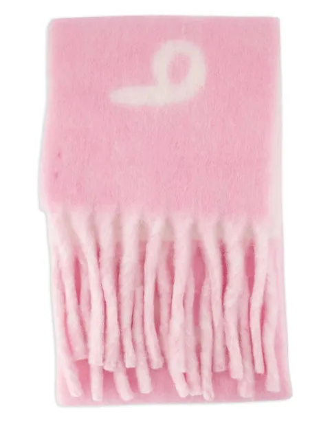 Burberry bufanda con logo en intarsia y flecos