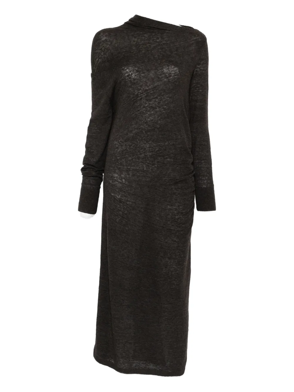 Soeur Gisee draped midi dress - Marrone