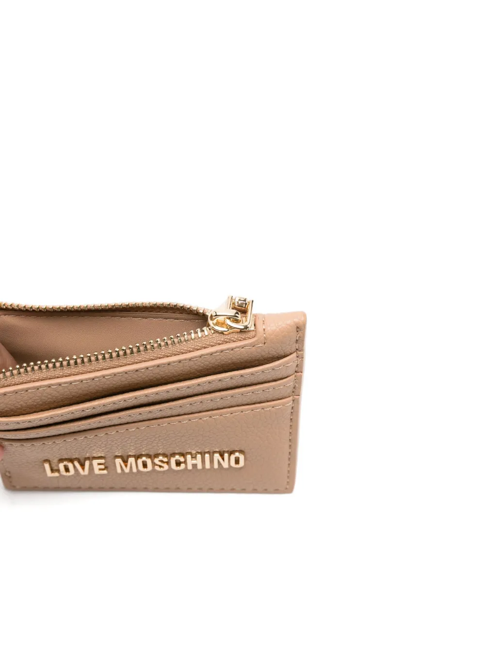 Love Moschino Logo-plaque Cardholder In Neutral