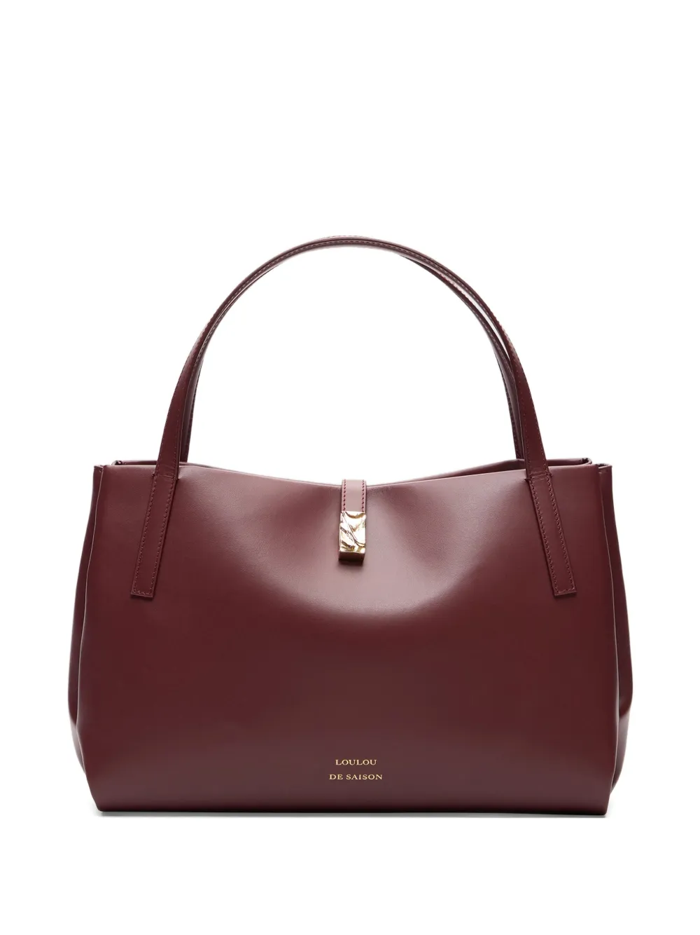 Loulou Studio Logo-print Leather Shoulder Bag In Red