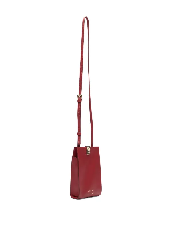 レザーショルダーバッグ ブラック レッド Loulou レザーショルダー