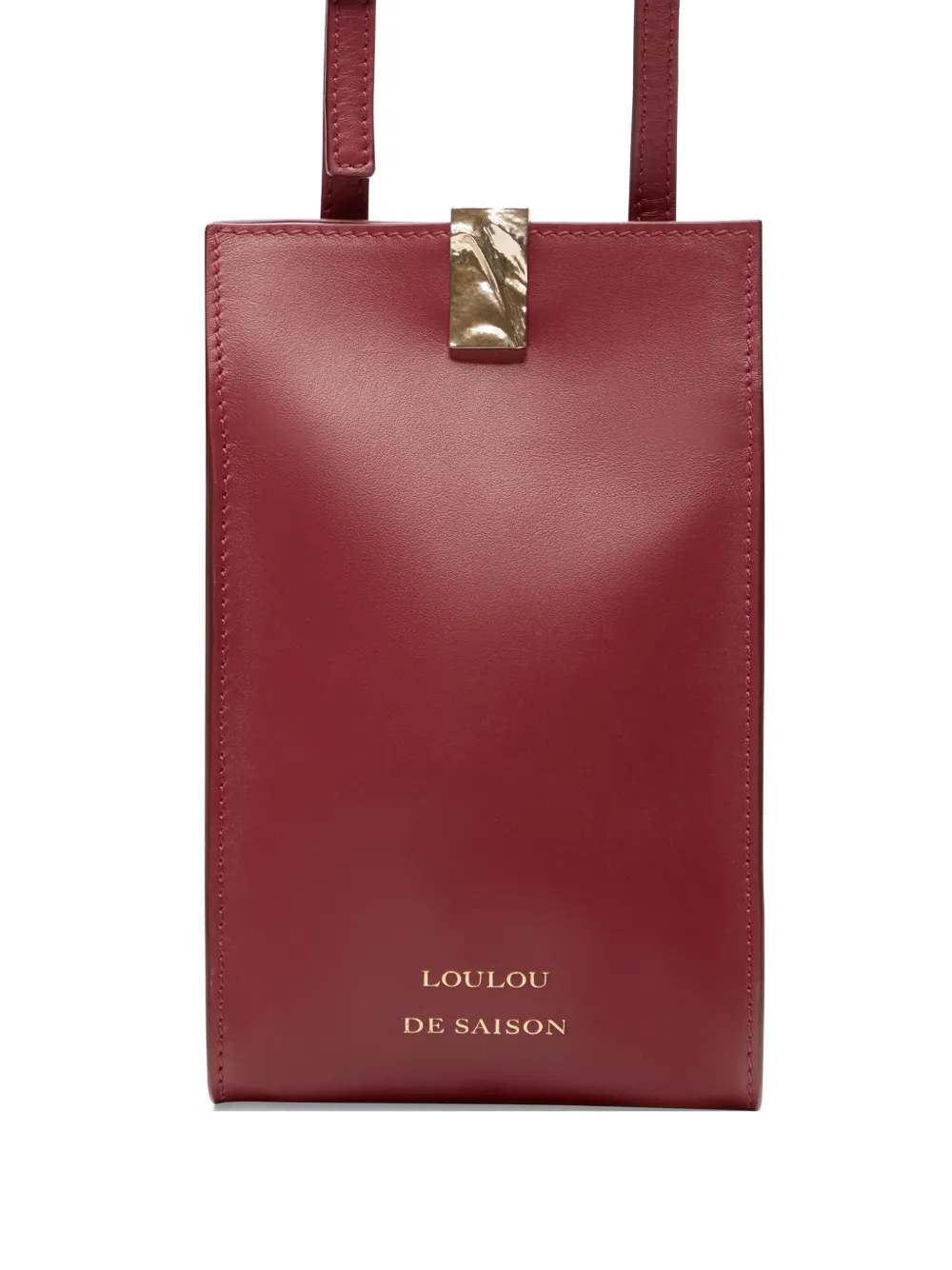 Loulou Leren schoudertas met gespdetail Rood