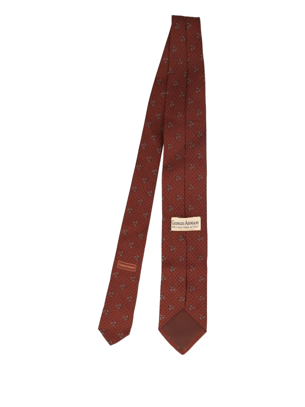 Pre-owned Giorgio Armani 1990 Geometric-patterned Tie In Red