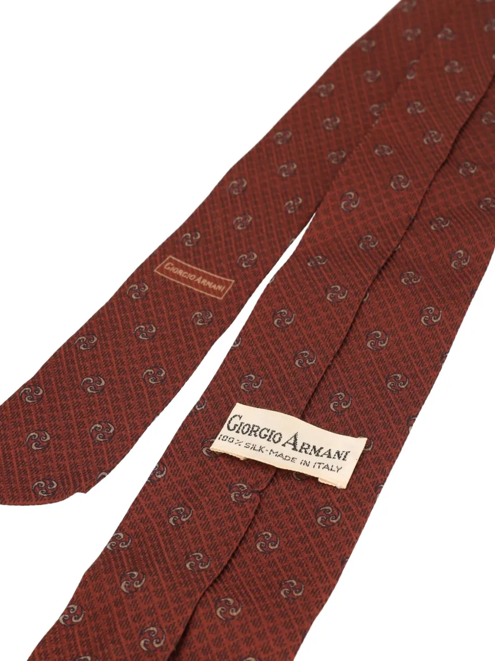 Pre-owned Giorgio Armani 1990 Geometric-patterned Tie In Red
