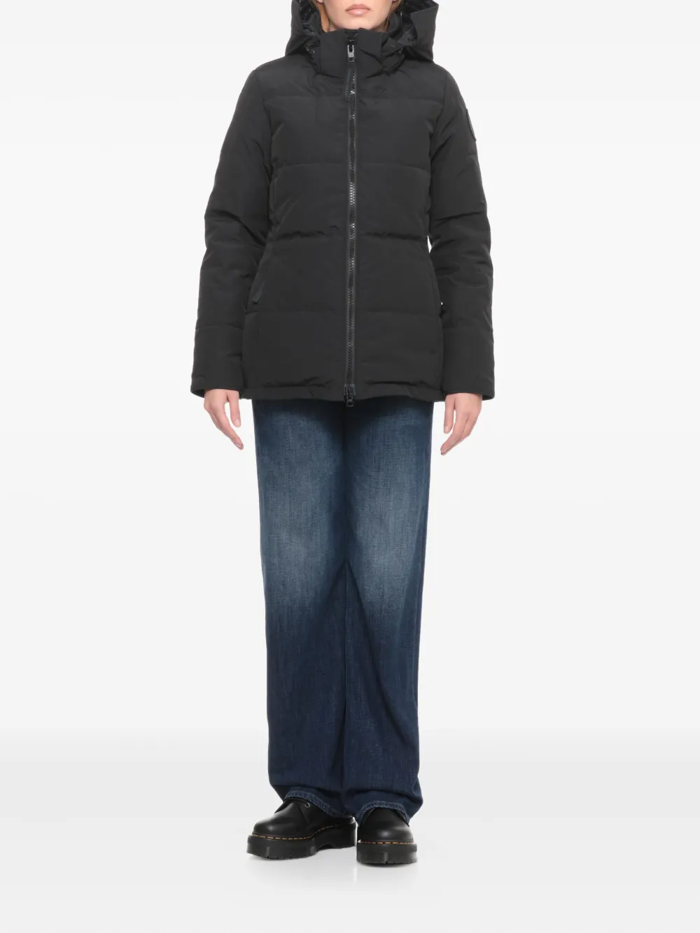 Canada Goose Padded Parka Removable Hood In Black