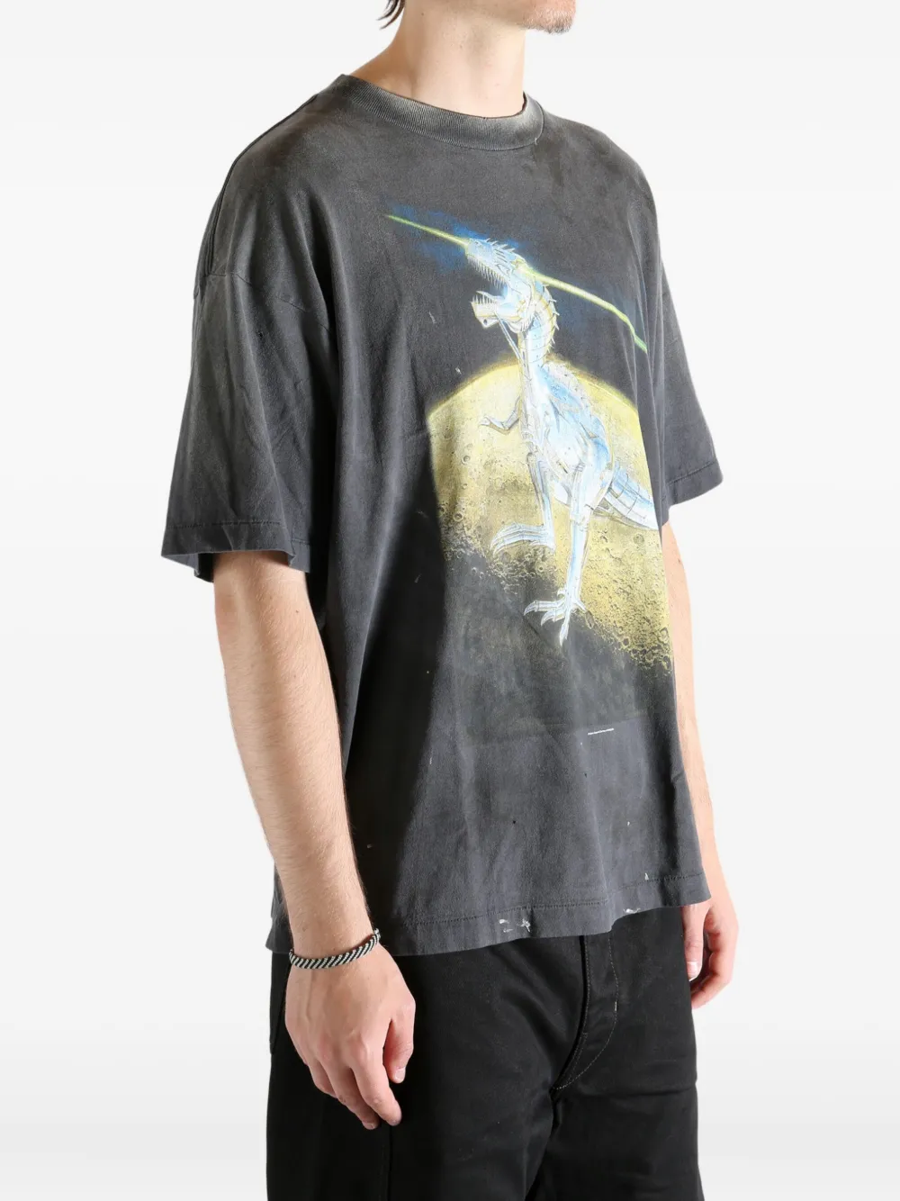Saint Mxxxxxx Graphic T-shirt In Gray