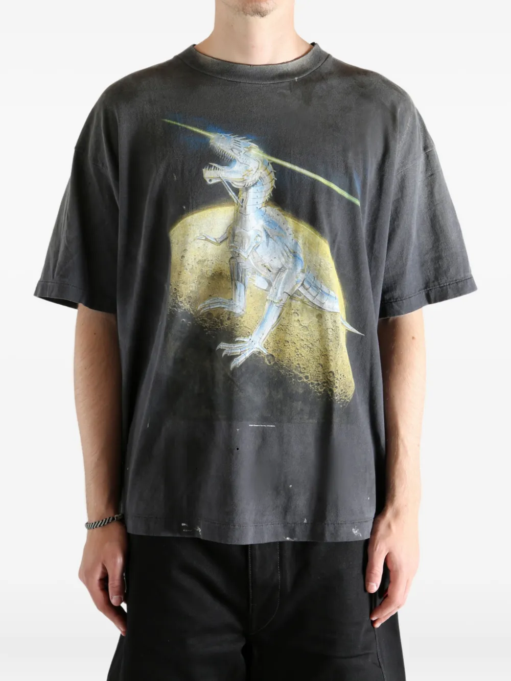 SAINT MXXXXXX graphic t-shirt - Zwart