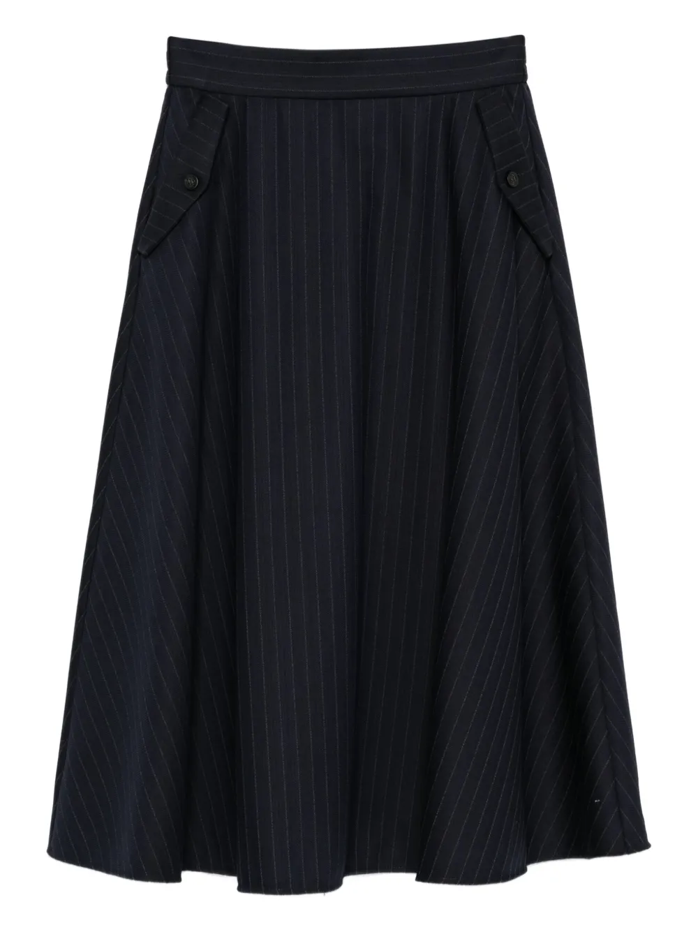 Golden Goose pinstripe button-detailing midi A-line skirt - ブルー Golden Goose pinstripe button-detailing midi A-line skirt - ブルー