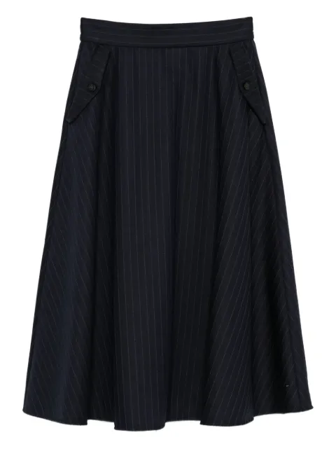 Golden Goose pinstripe button-detailing midi A-line skirt