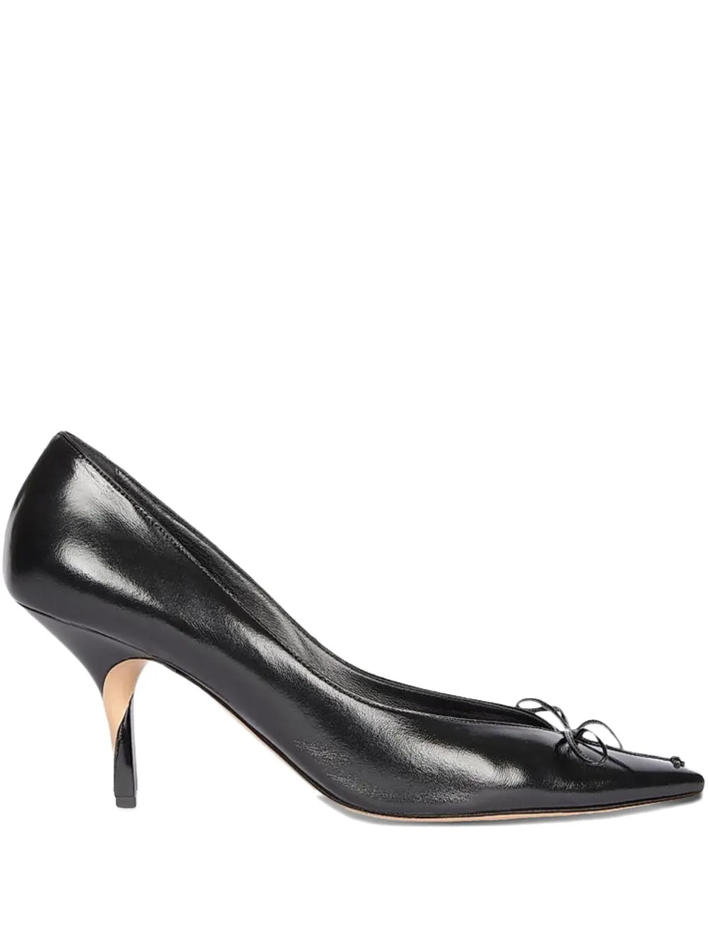 Jacquemus 80mm Bow-detail Pointed-toe Heeled Pumps In Black