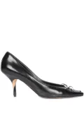 Jacquemus 80mm bow-detail pointed-toe heeled pumps - Black
