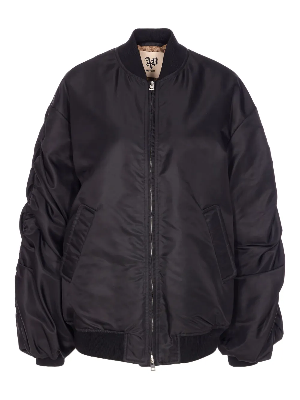 Aniye By Zippered Long-sleeved Casual Jacket In Black