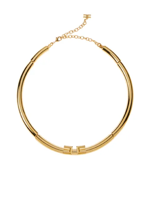 Elisabetta Franchi cylindrical logo necklece 