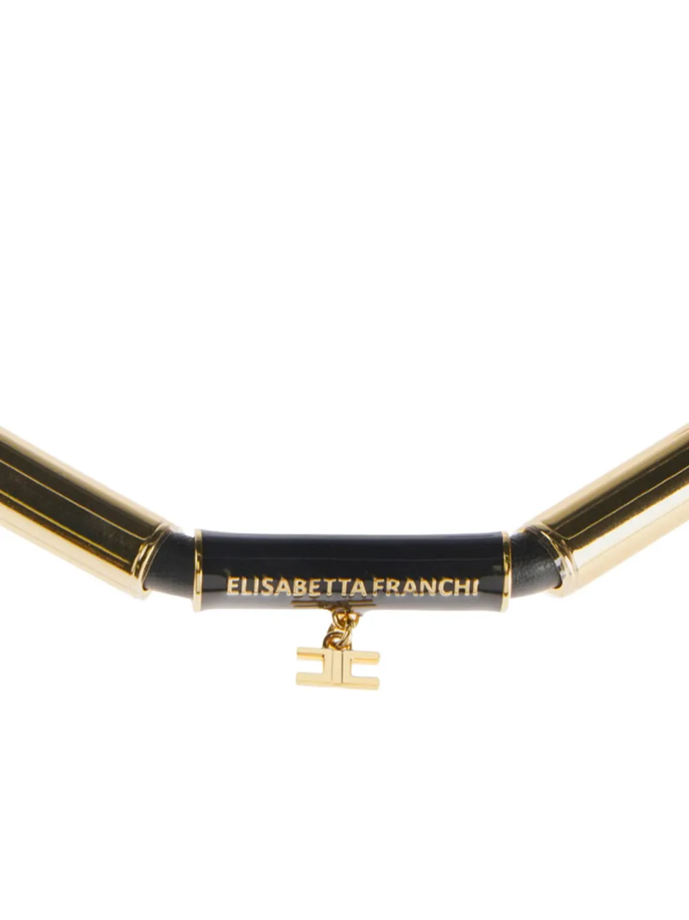 Elisabetta Franchi tubular necklace - Zwart