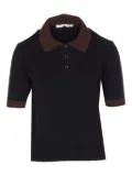MAR DE MARGARITAS contrast-collar short-sleeved polo top - Black