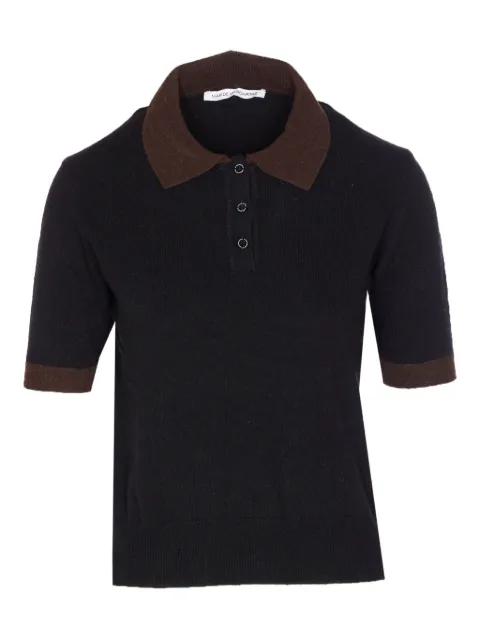 MAR DE MARGARITAS contrast-collar short-sleeved polo top