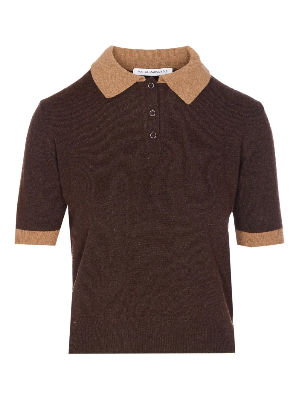 MAR DE MARGARITAS contrast-collar polo shirt | Brown | Image 1
