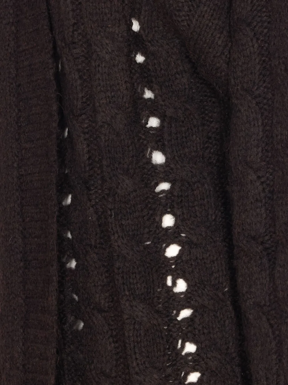 Mar De Margaritas Cable-knit Open-weave Cardigan In Black