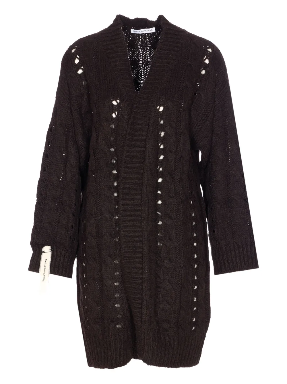 MAR DE MARGARITAS cable-knit open-weave cardigan | Black | Image 1