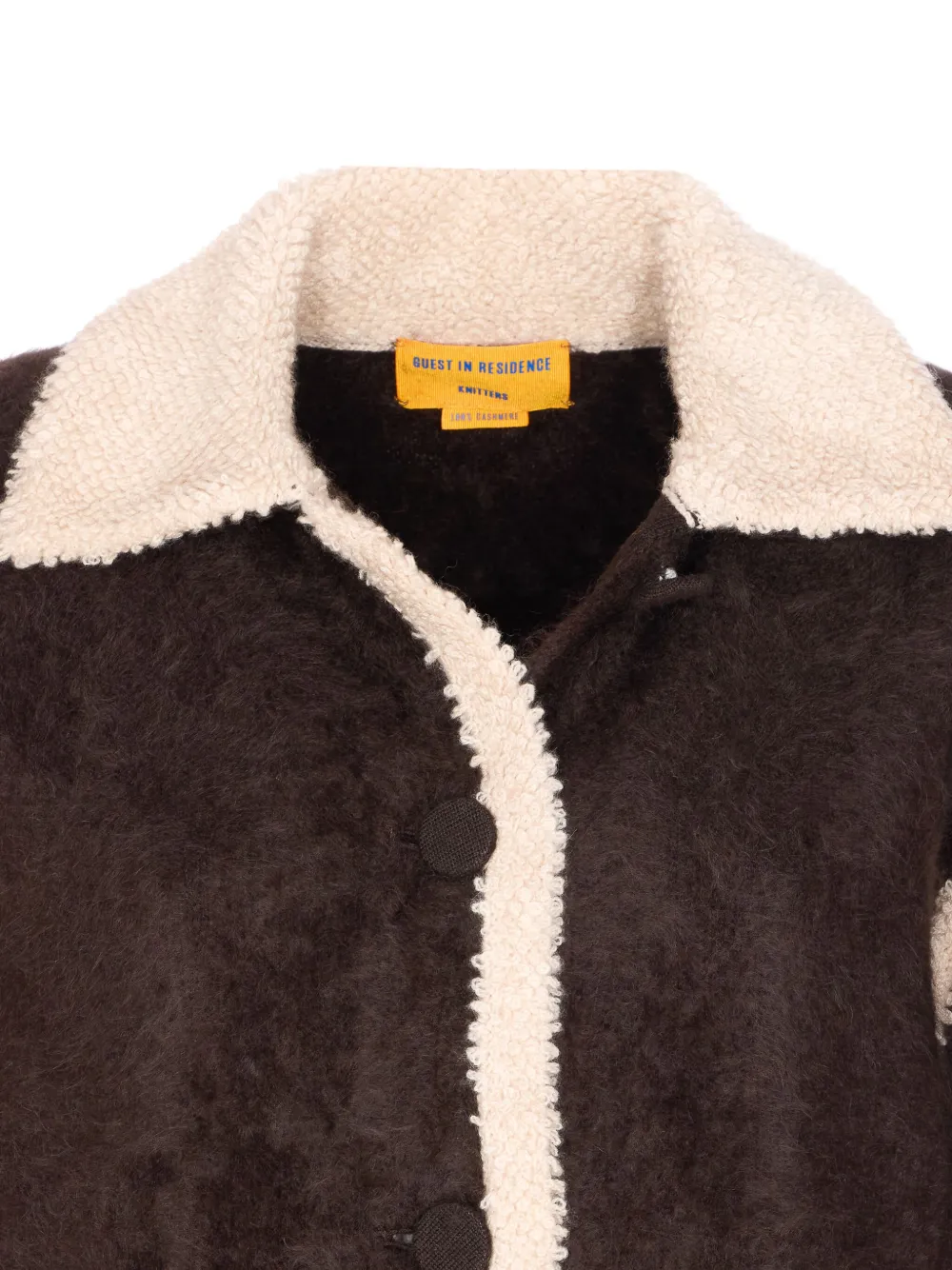 Guest In Residence Grizzly Shearling-trim Cashmere Jacket In Brown