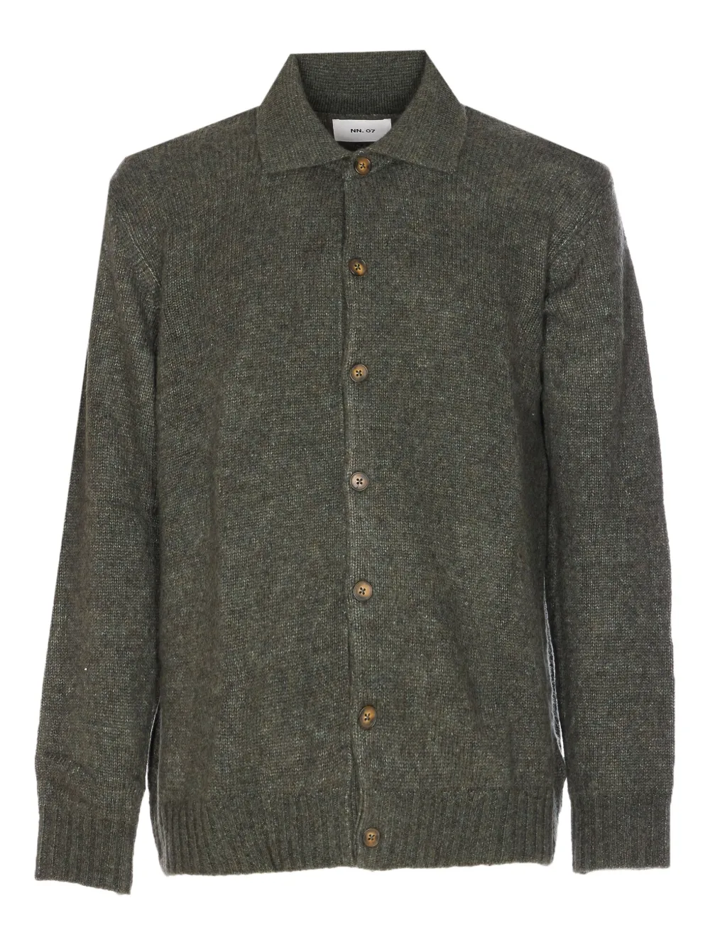 NN07 button-front V-neck cardigan | Green | Image 1