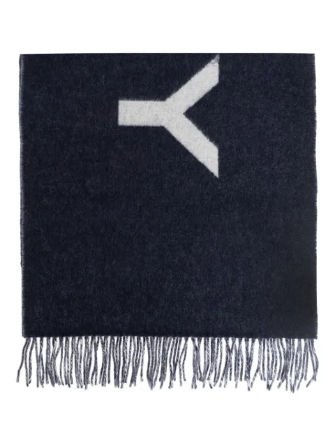 Bally fringed logo scarf