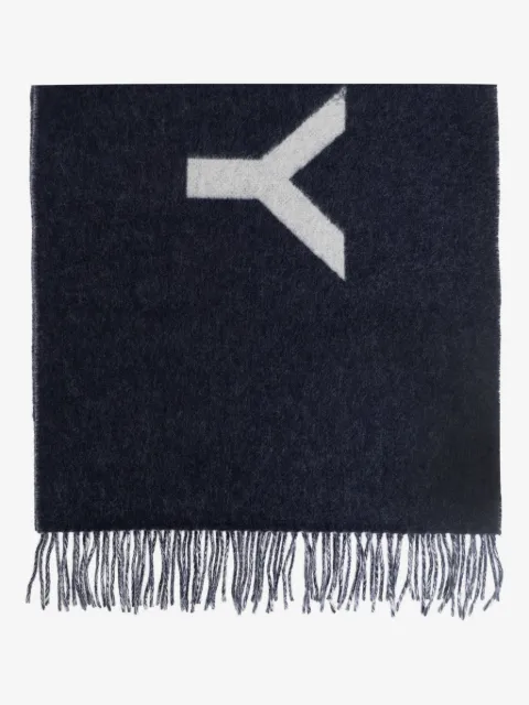 Bally fringed logo scarf