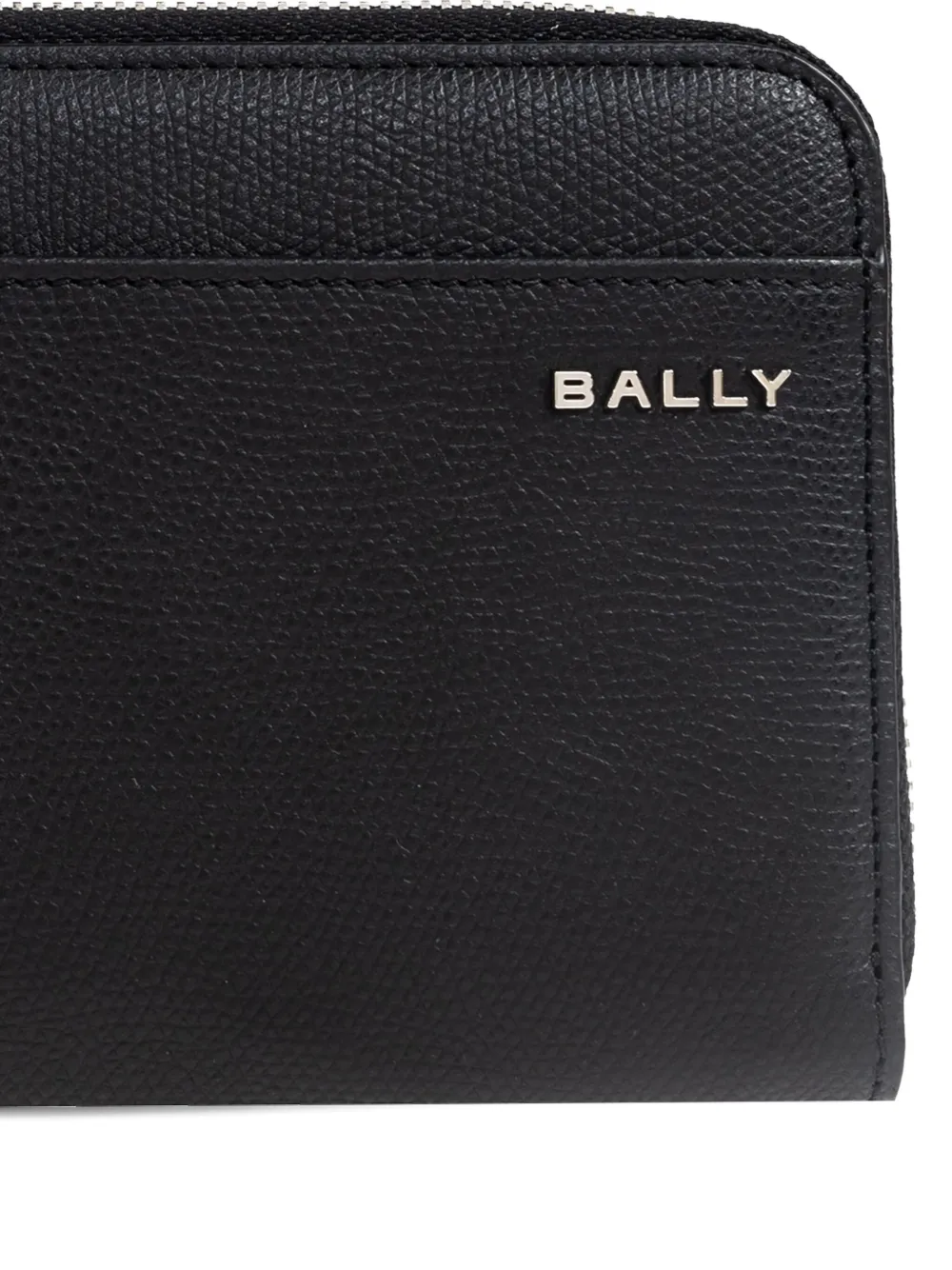 Bally Zip Leather Wallet In Black