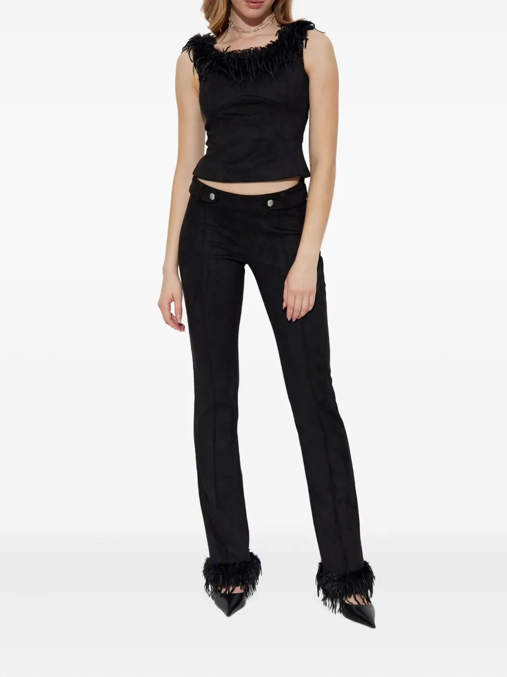MISBHV Pantaloni con finiture in piume | Pantaloni svasati | Image 2
