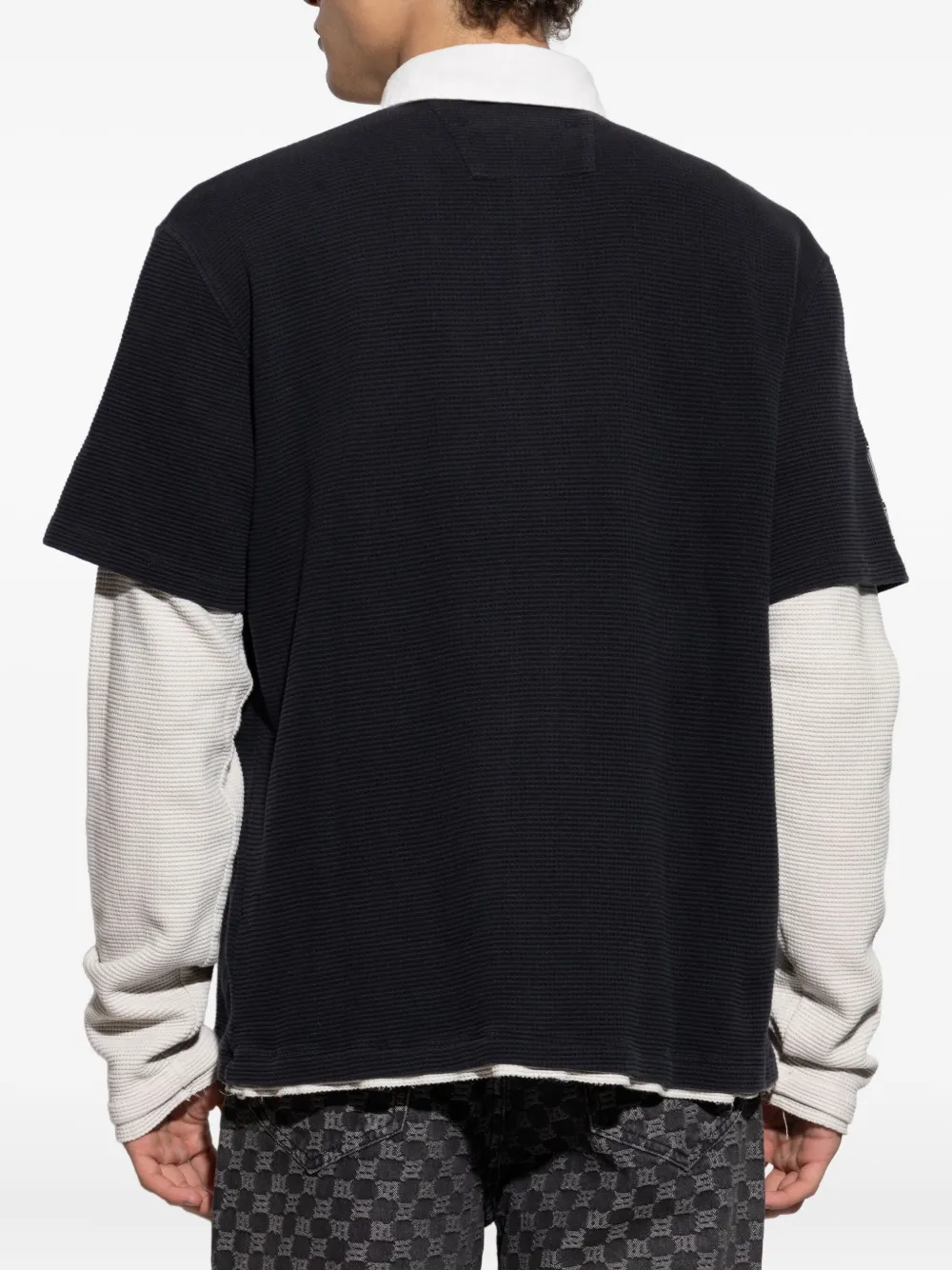 MISBHV Poloshirt met geborduurd logo Blauw