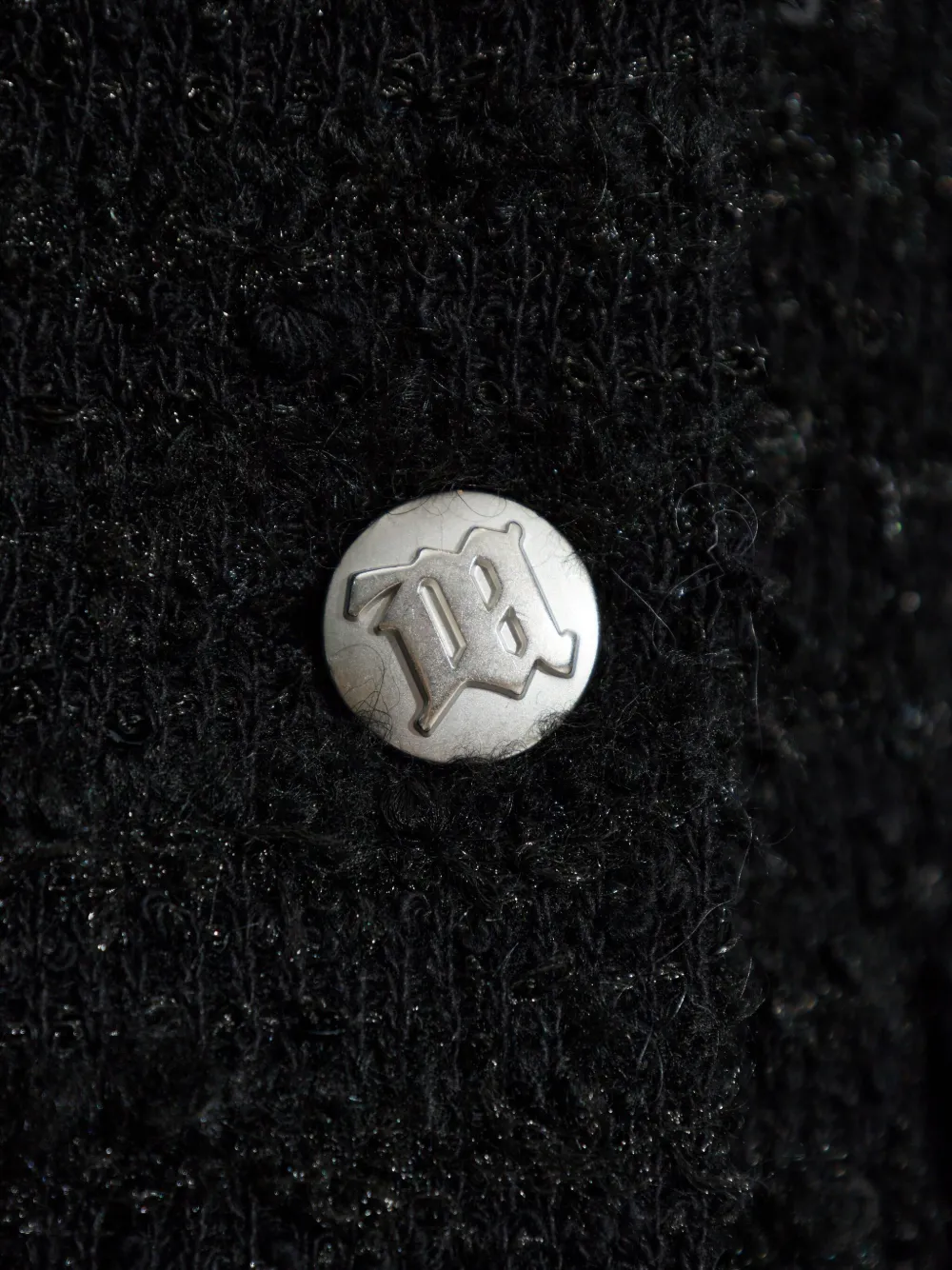 MISBHV Tweed jack met enkele rij knopen Zwart