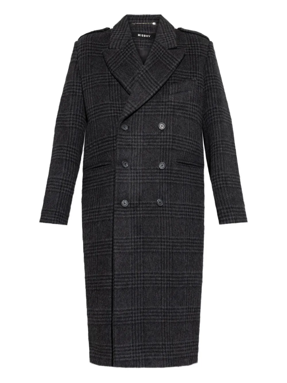 MISBHV checked double-breasted coat | Black | Image 1