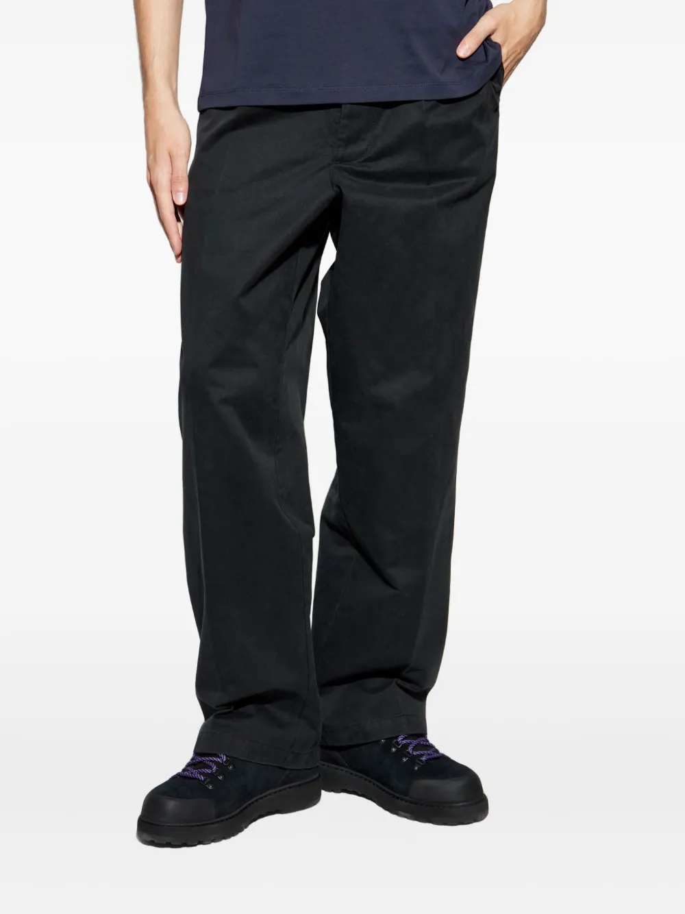 Bally Buttoned Cotton Pants In Black