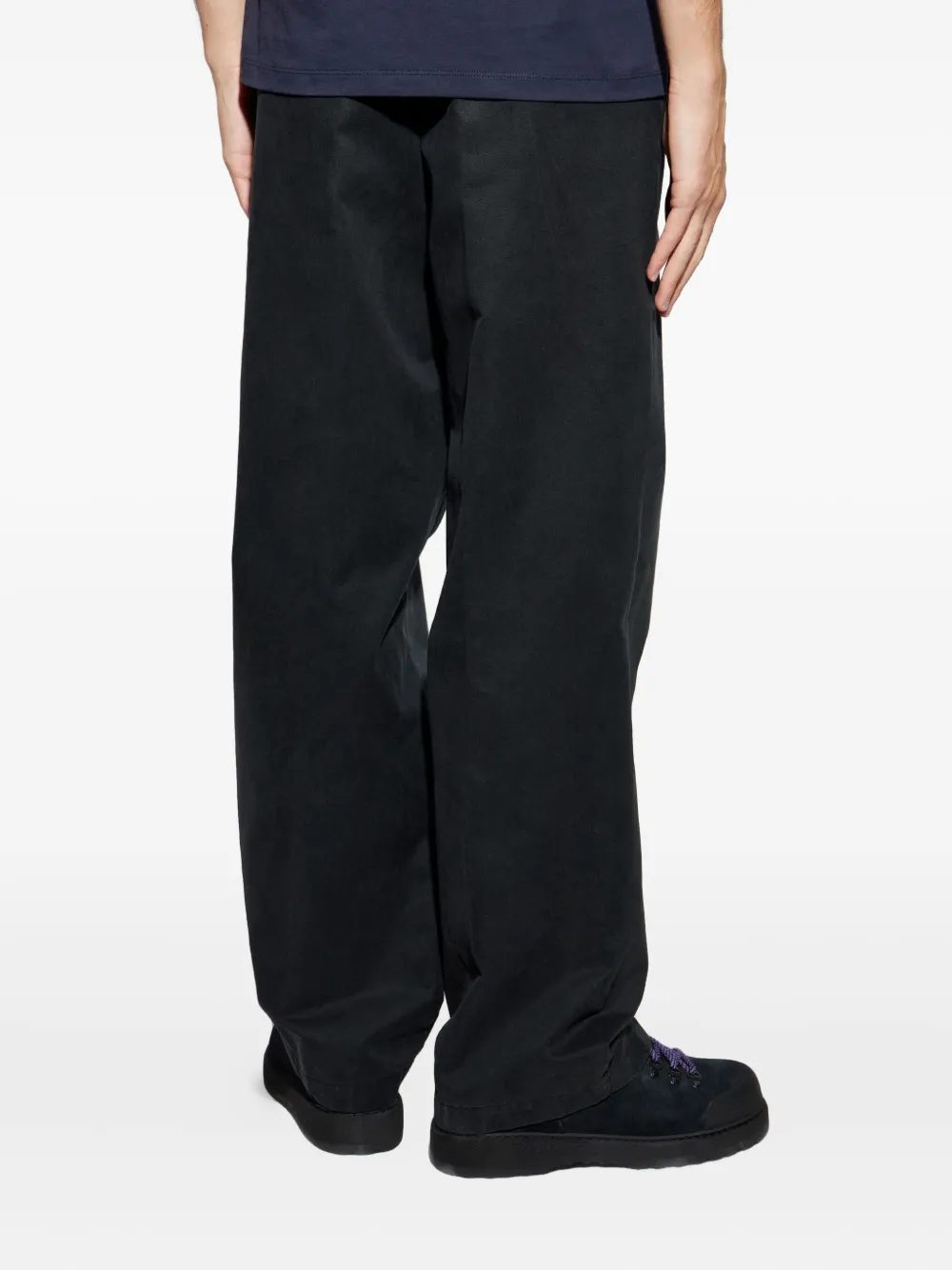 Bally Buttoned Cotton Pants In Black