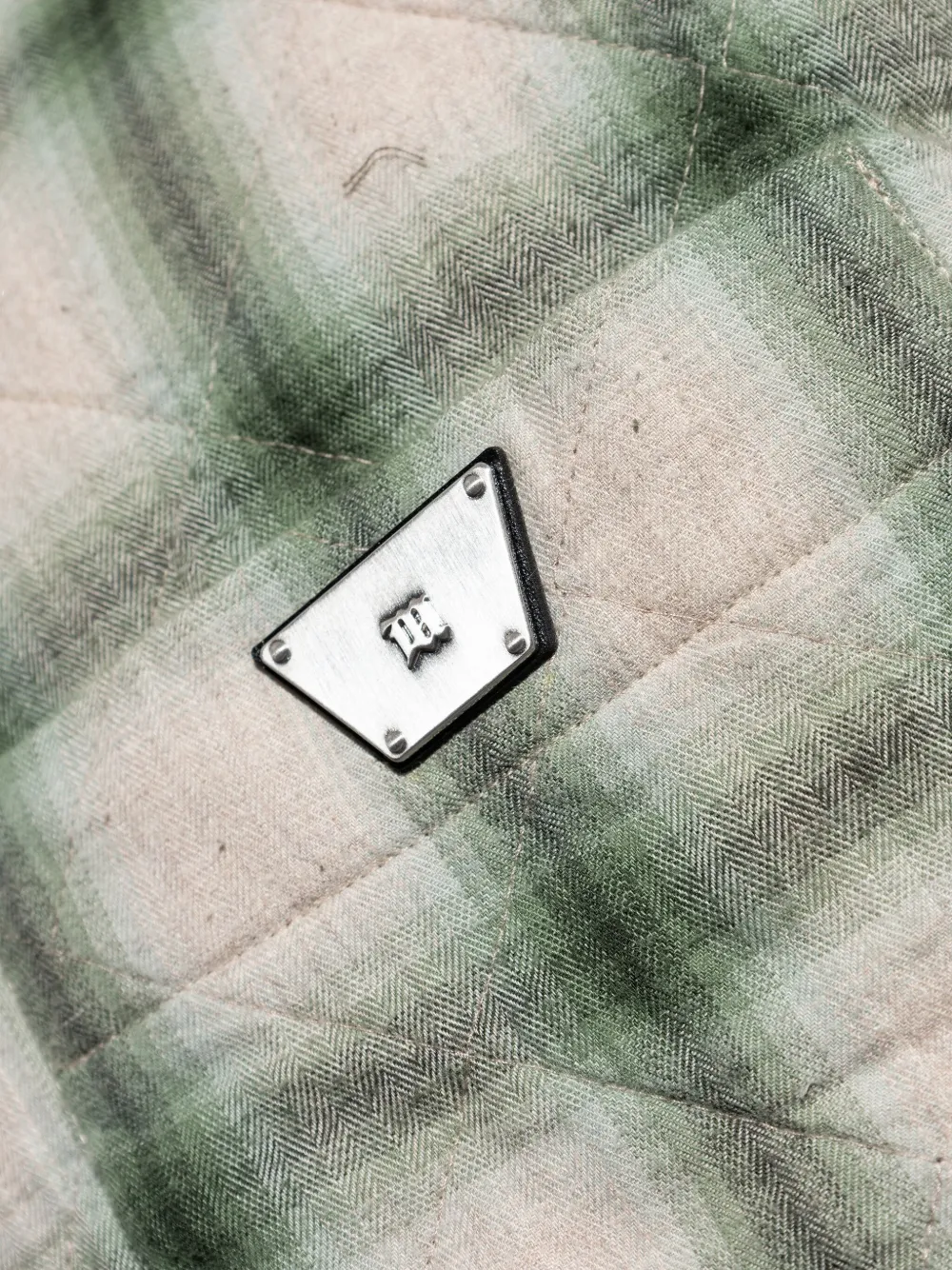 MISBHV Geruit gewatteerd shirtjack Beige